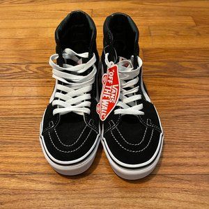 Women's Size 7.5 Black & White Vans SK8-HI